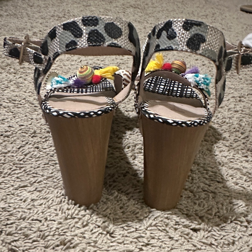 Betsey Johnson Black and Multicolor Sandals - Picture 3 of 4